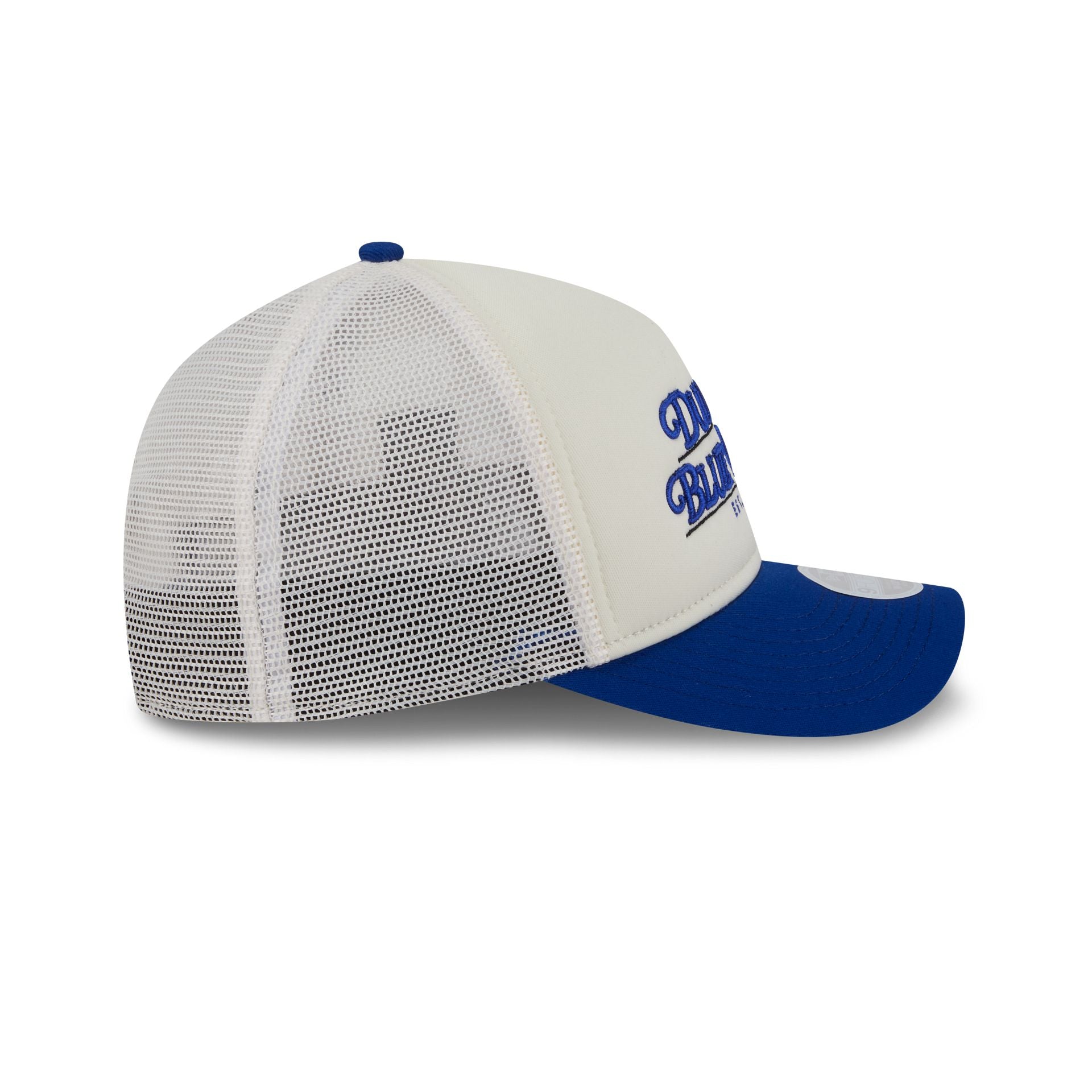 Duke Blue Devils Retro Chrome Women's White 9FORTY M-Crown A-Frame Trucker Hat