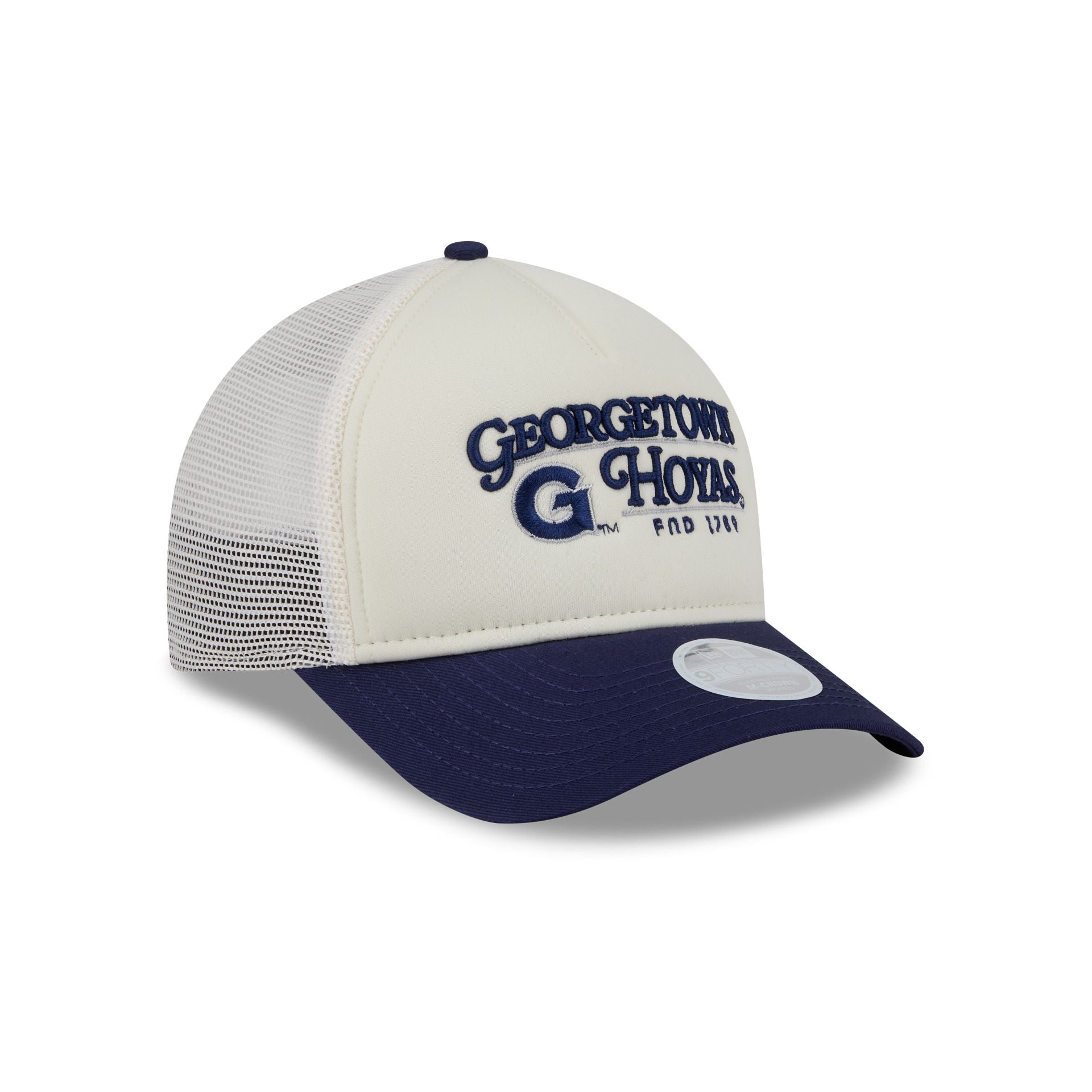 Georgetown Hoyas Retro Chrome Women's White 9FORTY M-Crown A-Frame Trucker Hat
