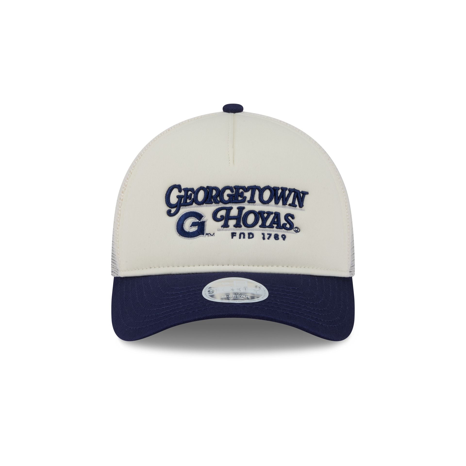 Georgetown Hoyas Retro Chrome Women's White 9FORTY M-Crown A-Frame Trucker Hat