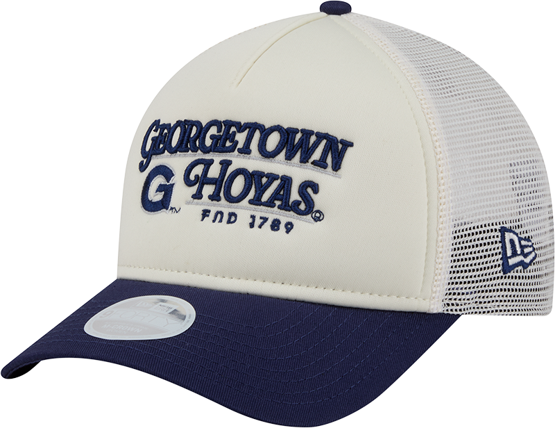 Georgetown Hoyas Retro Chrome Women's White 9FORTY M-Crown A-Frame Trucker Hat