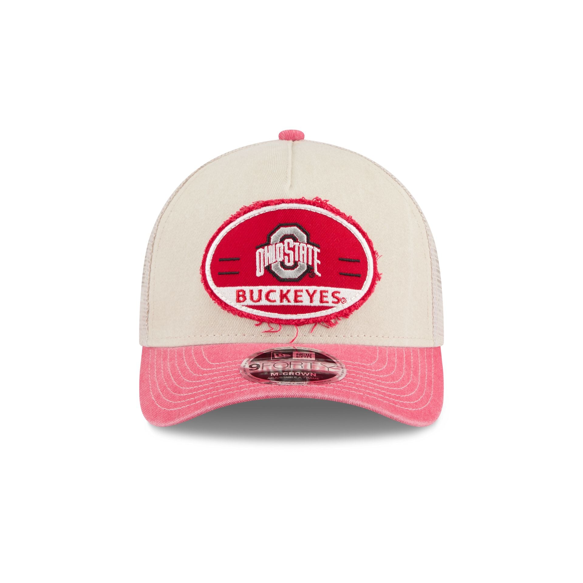 Ohio State Buckeyes Frayed 9FORTY M-Crown A-Frame Trucker Hat