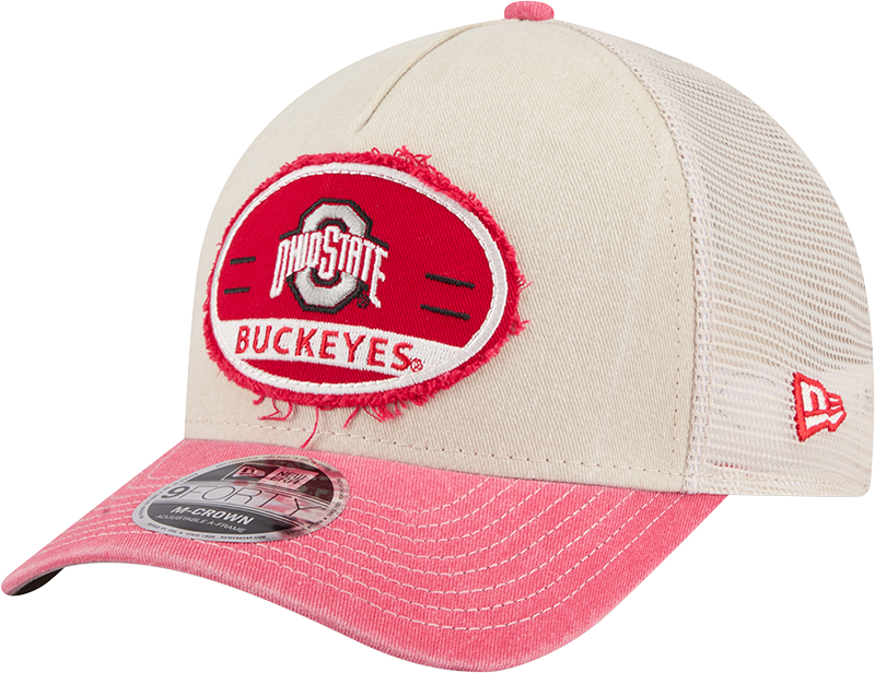 Ohio State Buckeyes Frayed 9FORTY M-Crown A-Frame Trucker Hat