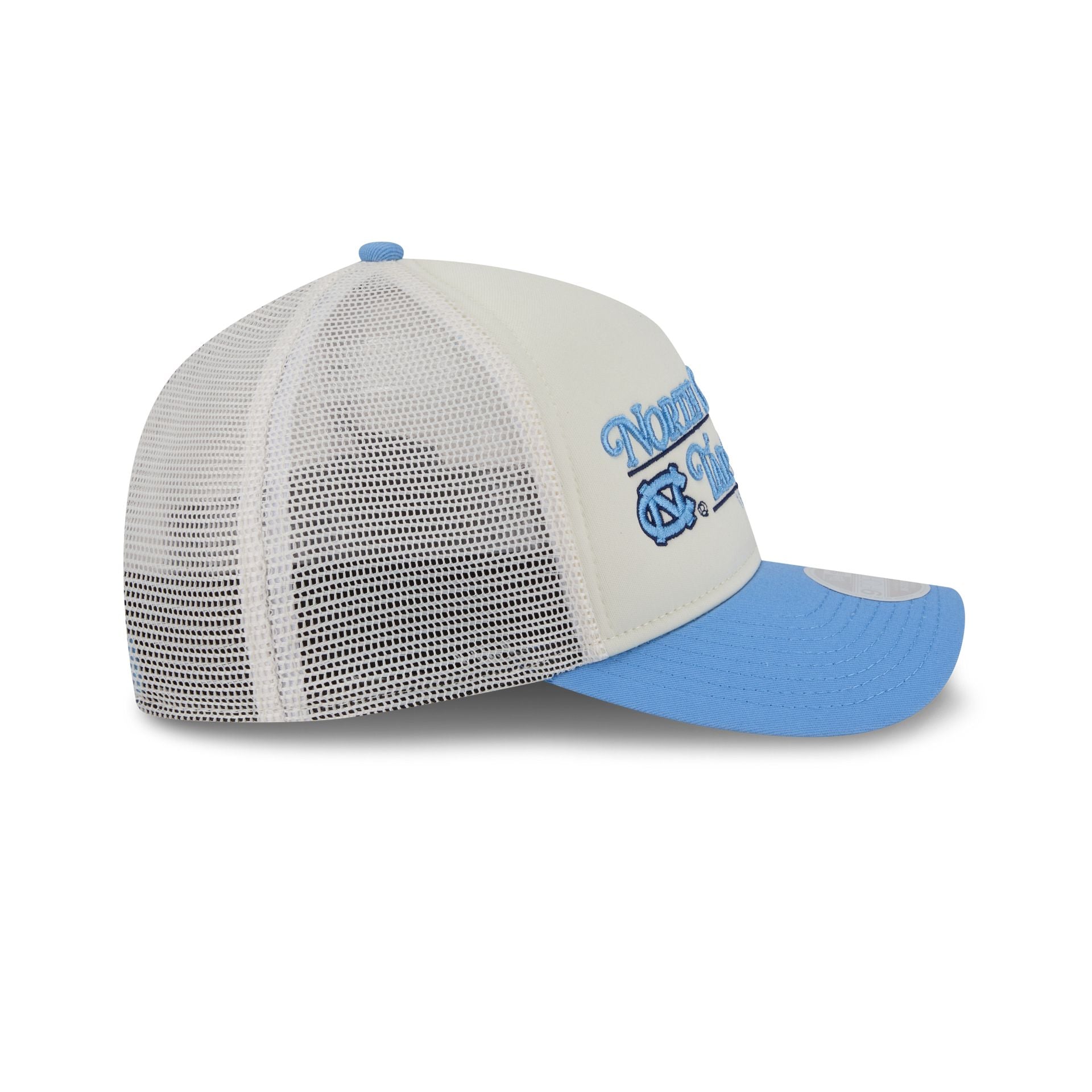North Carolina Tar Heels Retro Chrome Women's White 9FORTY M-Crown A-Frame Trucker Hat