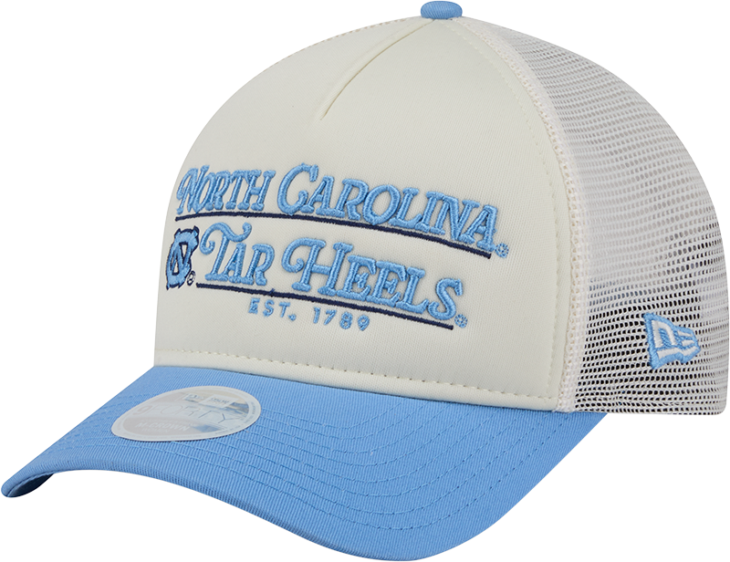 North Carolina Tar Heels Retro Chrome Women's White 9FORTY M-Crown A-Frame Trucker Hat