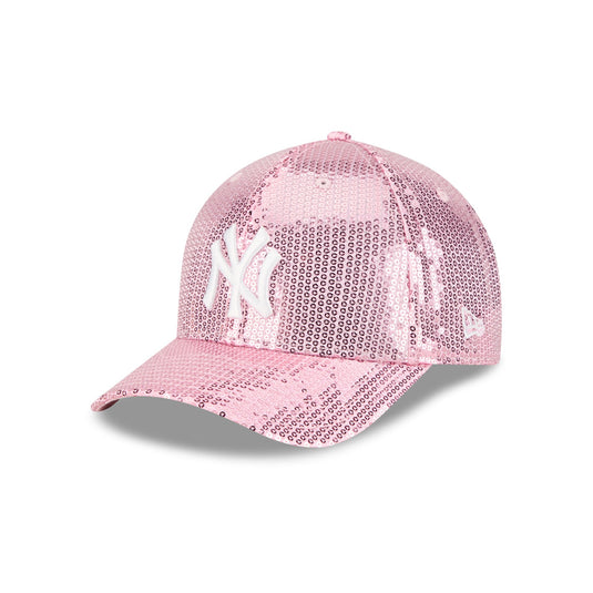 New York Yankees Sequin Pink Women's 9FORTY M-Crown Snapback Hat - New Era Cap