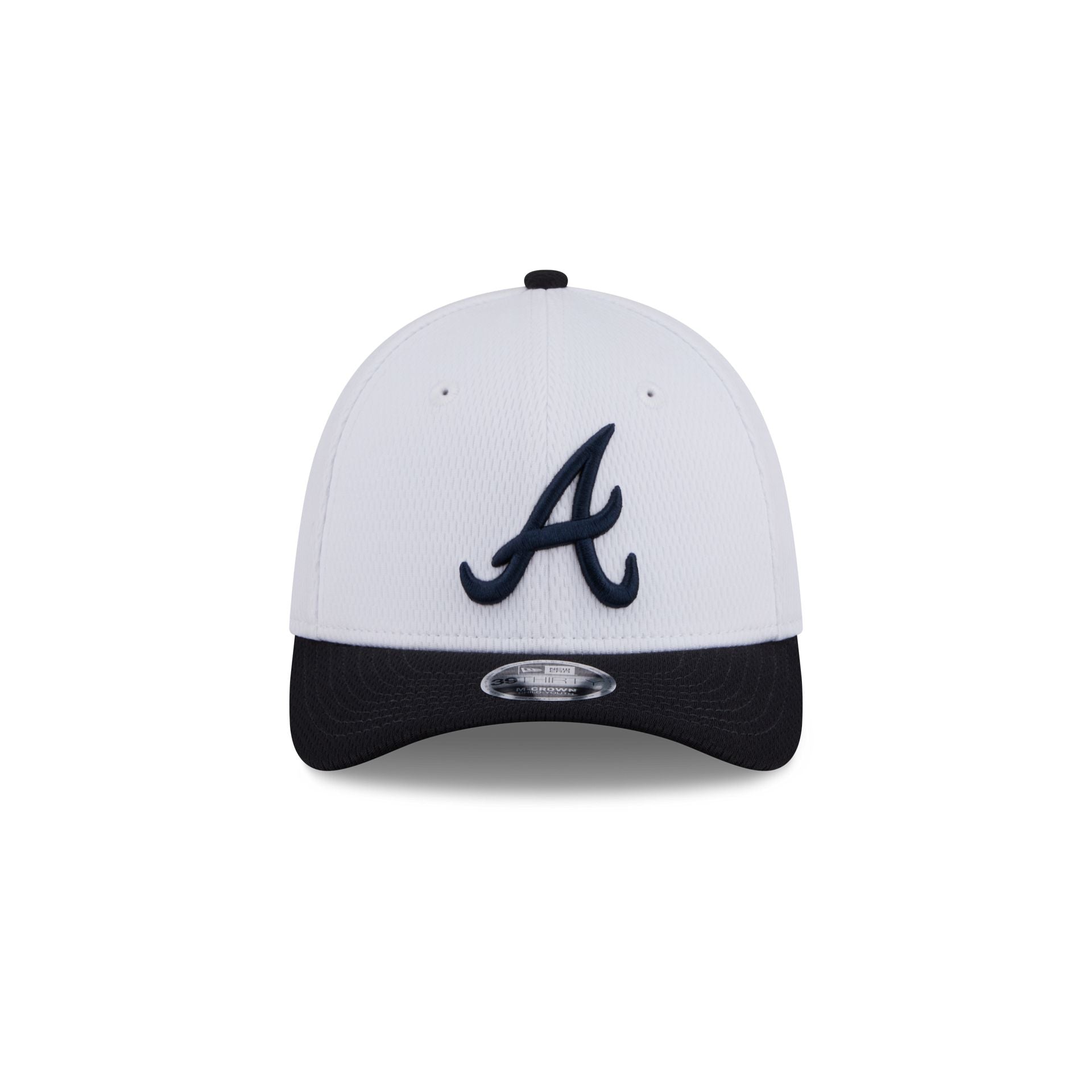Atlanta Braves Baseball Stitch Kids 39THIRTY M-Crown Stretch Fit Hat
