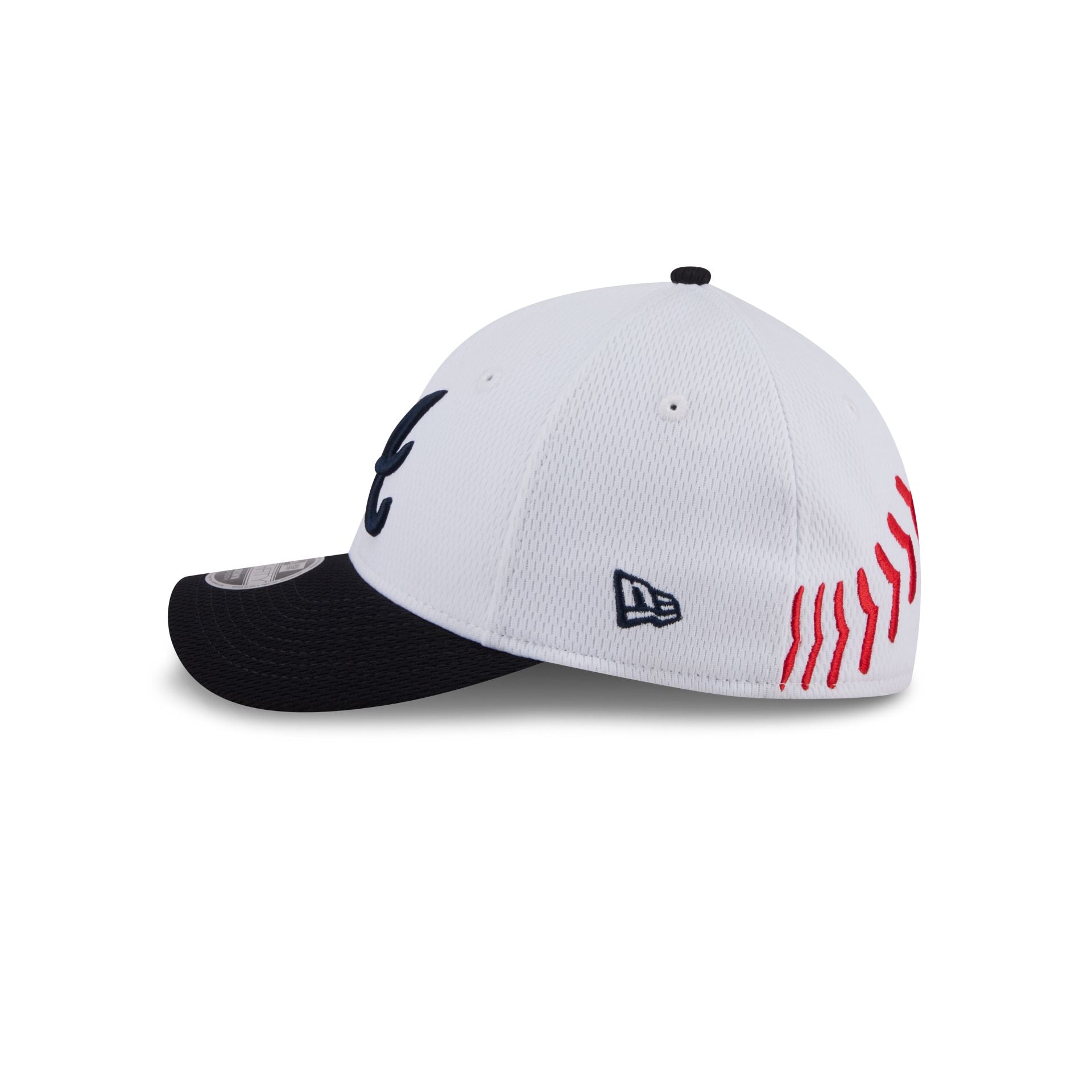 Atlanta Braves Baseball Stitch Kids 39THIRTY M-Crown Stretch Fit Hat