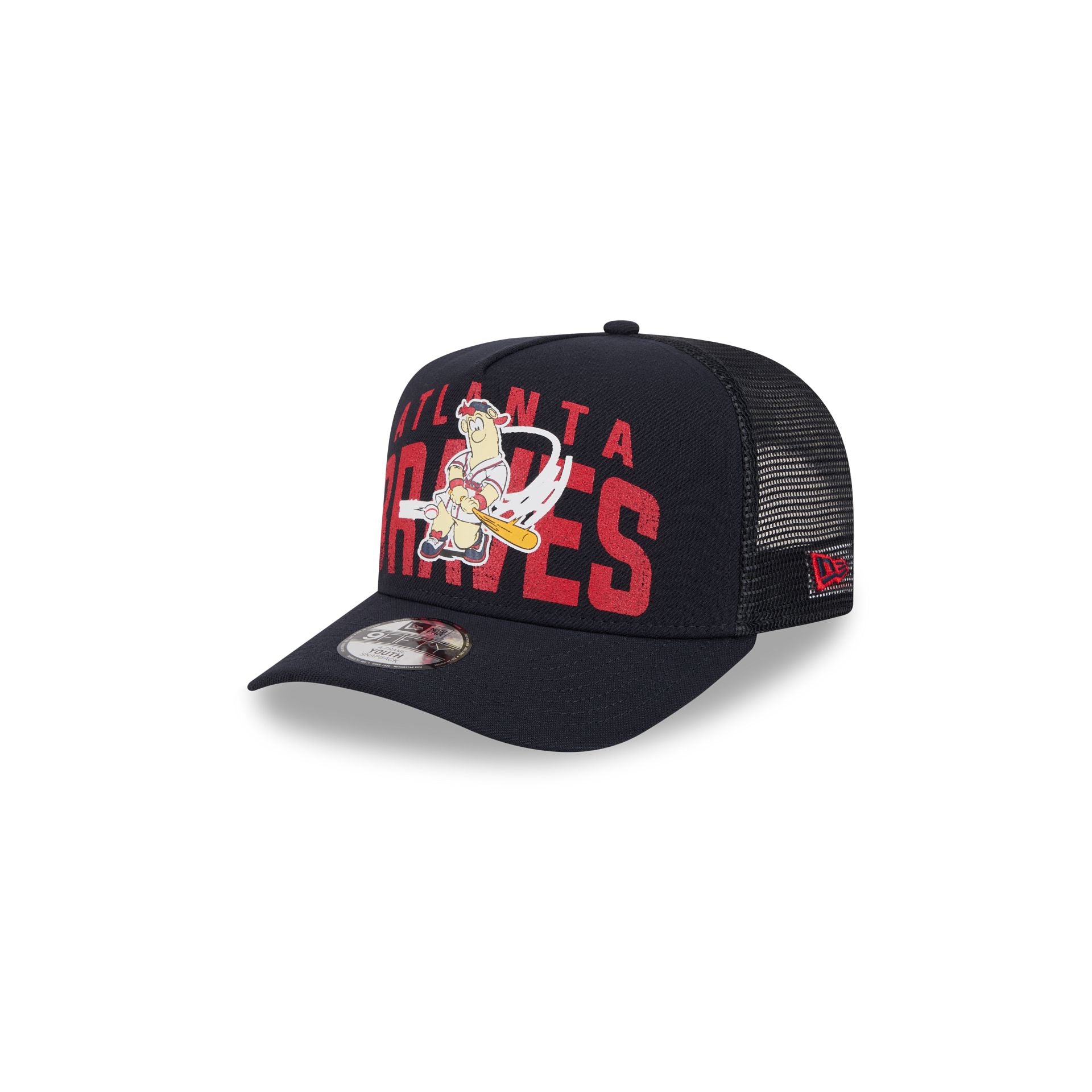 Atlanta Braves Logo Fade Kids 9FIFTY A-Frame Trucker Hat – New Era Cap