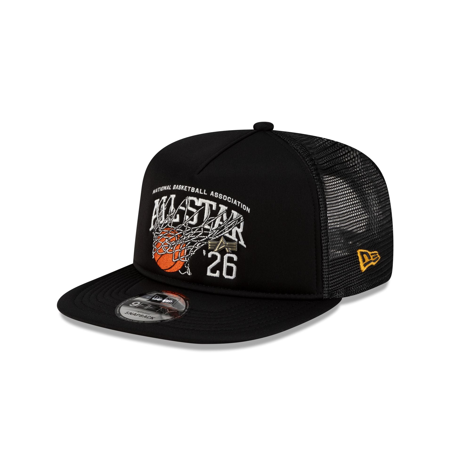 Alpha Industries 2026 NBA All-Star Game Black 9FIFTY A-Frame Trucker Hat