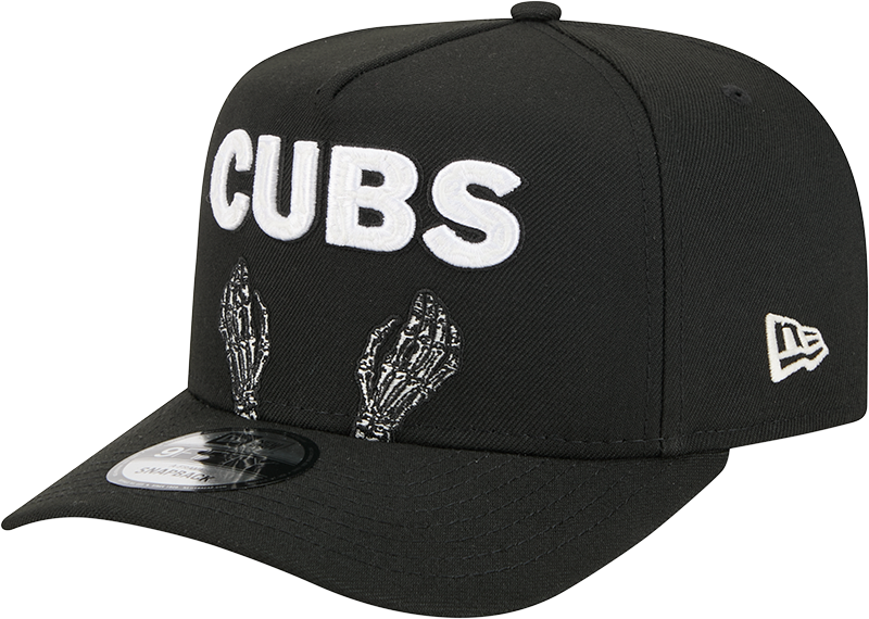 Chicago Cubs Skeletal Script 9FIFTY A-Frame Snapback Hat