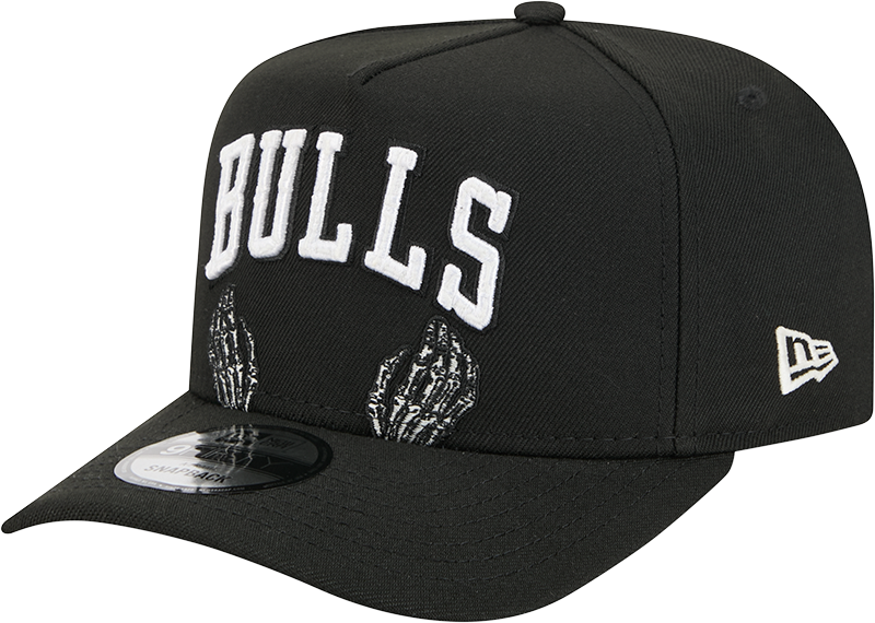Chicago Bulls Skeletal Script 9FIFTY A-Frame Snapback Hat
