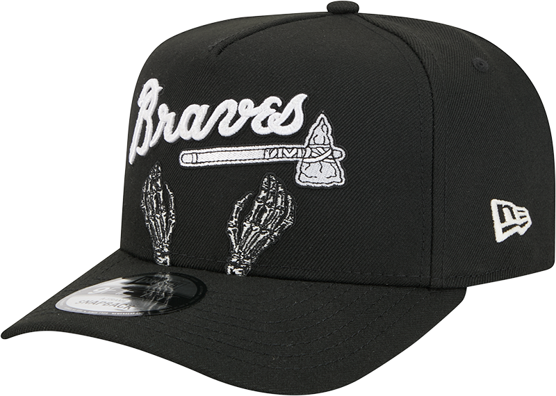 Atlanta Braves Skeletal Script 9FIFTY A-Frame Snapback Hat