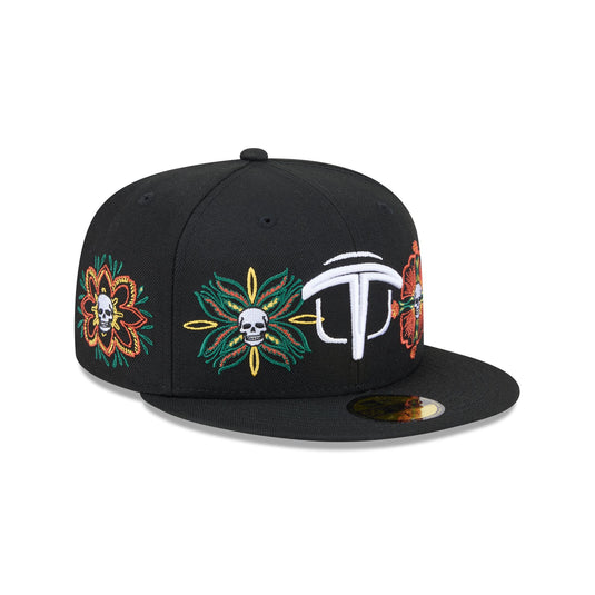 Olmecas de Tabasco Day of the Dead Skull & Flowers 59FIFTY Fitted Hat - New Era Cap