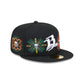 Bravos de León Day of the Dead Skull & Flowers 59FIFTY Fitted Hat