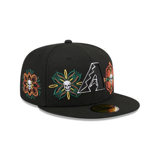 Arizona Diamondbacks Day of the Dead Skull & Flowers 59FIFTY Fitted Hat - New Era Cap