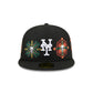 New York Mets Day of the Dead Skull & Flowers 59FIFTY Fitted Hat