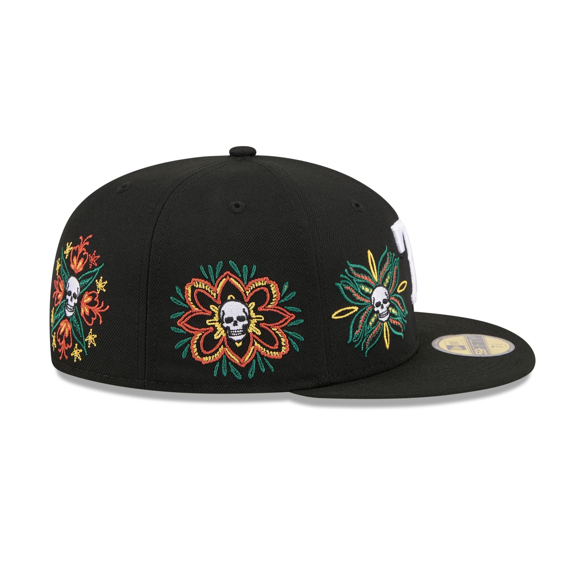 Texas Rangers Day of the Dead Skull & Flowers 59FIFTY Fitted Hat