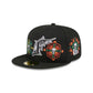 Miami Marlins Day of the Dead Skull & Flowers 59FIFTY Fitted Hat