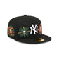 New York Yankees Day of the Dead Skull & Flowers 59FIFTY Fitted Hat