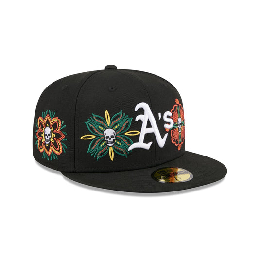 Athletics Day of the Dead Skull & Flowers 59FIFTY Fitted Hat - New Era Cap