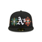 Athletics Day of the Dead Skull & Flowers 59FIFTY Fitted Hat