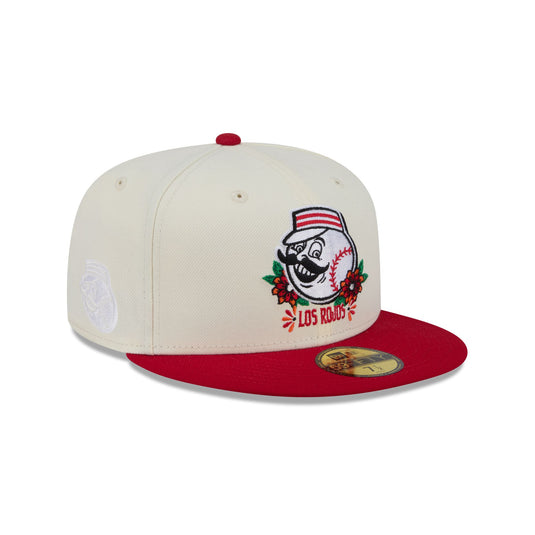 Cincinnati Reds Day of the Dead Sugar Skull Mascot 59FIFTY Fitted Hat - New Era Cap