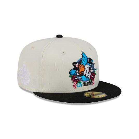 Miami Marlins Day of the Dead Sugar Skull Mascot 59FIFTY Fitted Hat - New Era Cap