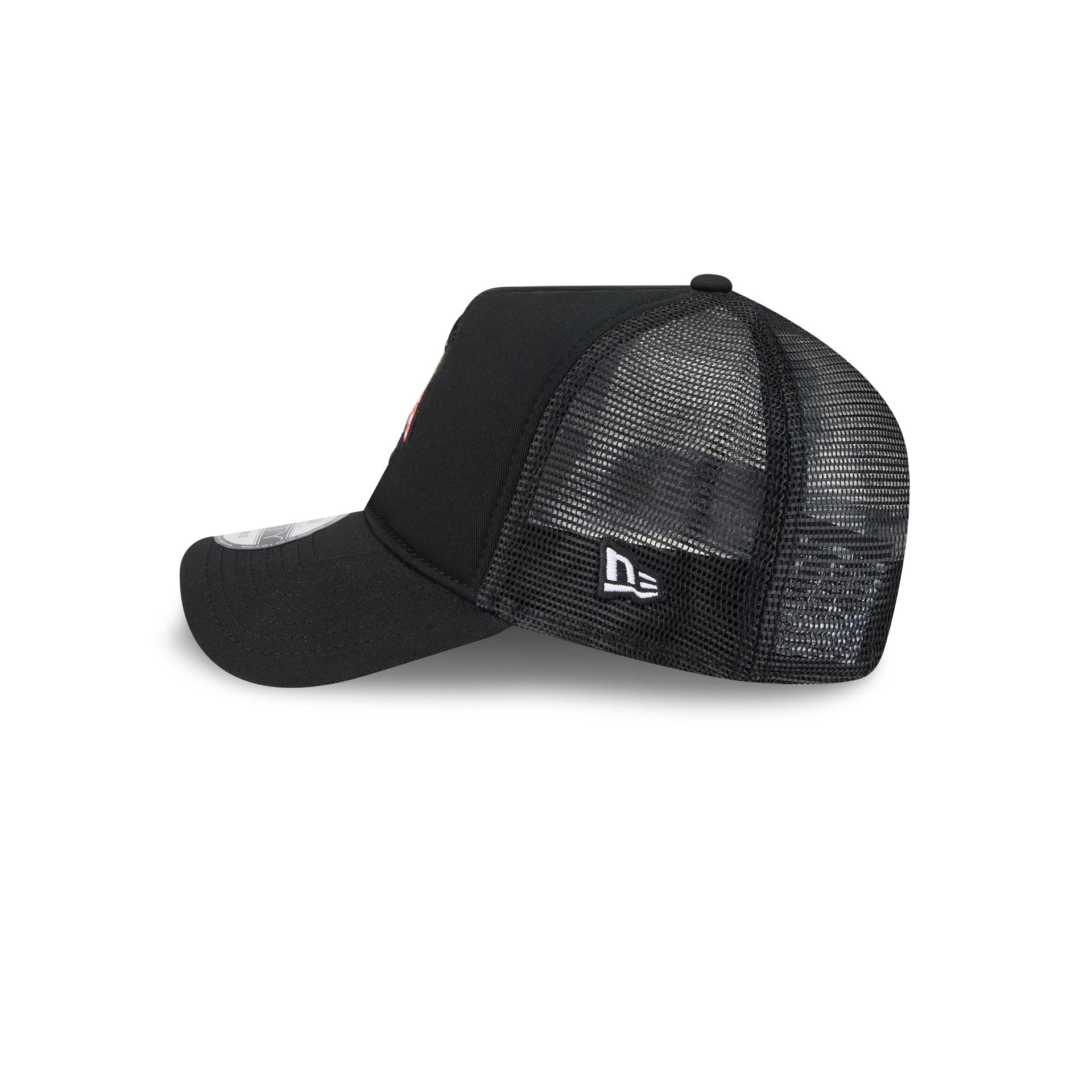 Chicago Blackhawks Black 9FORTY A-Frame Trucker Hat