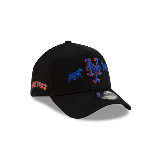 Siegelman Stable x New York Mets Black 9FORTY A-Frame Snapback Hat - New Era Cap