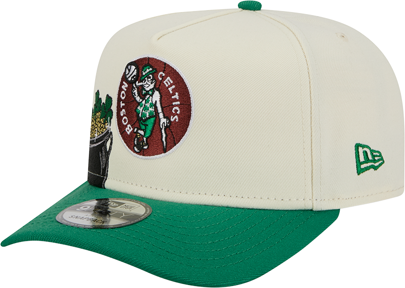 Boston Celtics 1968-1977 Hardwood Classics Chrome White 9FIFTY A-Frame Snapback Hat