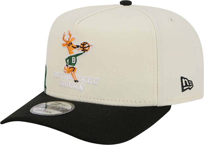 Milwaukee Bucks 1968-1992 Hardwood Classics Chrome White 9FIFTY A-Frame Snapback Hat