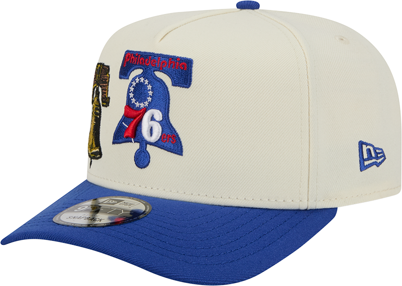 Philadelphia 76ers 1963-1976 Hardwood Classics Chrome White 9FIFTY A-Frame Snapback Hat
