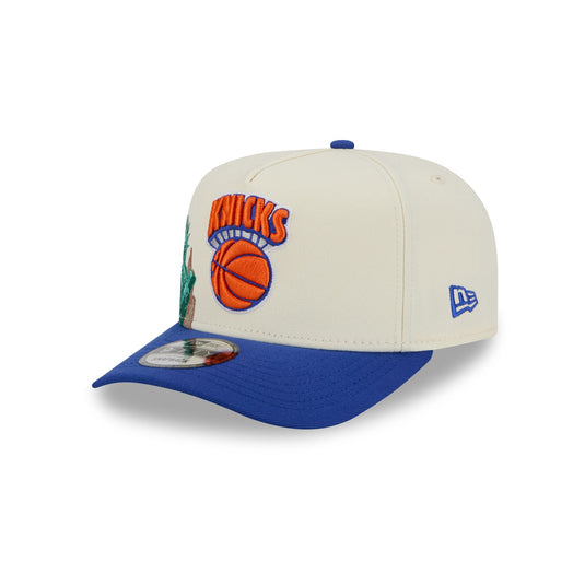New York Knicks 1946-1963 Hardwood Classics Chrome White 9FIFTY A-Frame Snapback Hat - New Era Cap