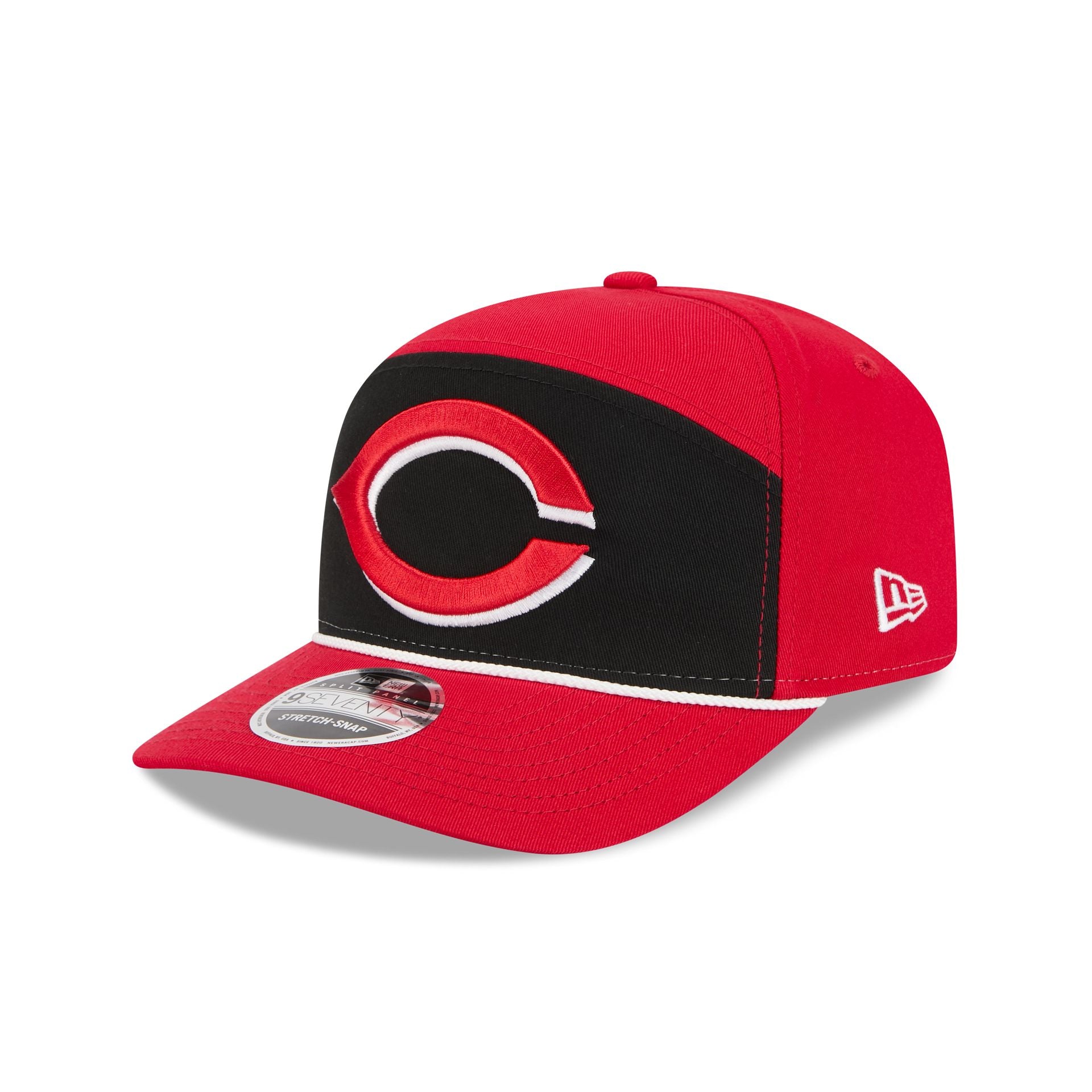 Cincinnati Reds Split Panel 9SEVENTY Stretch-Snap Hat