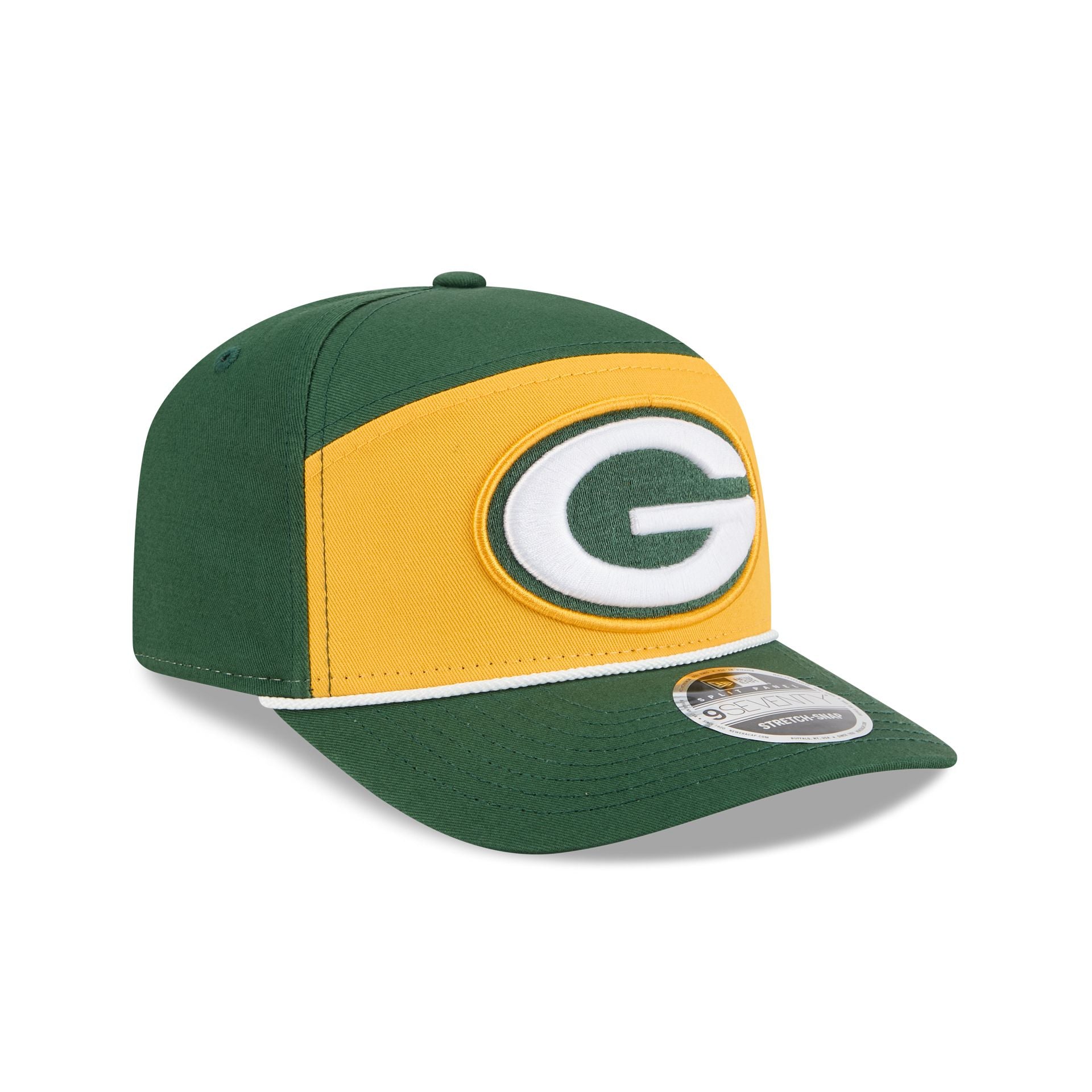 Green Bay Packers Split Panel 9SEVENTY Stretch-Snap Hat