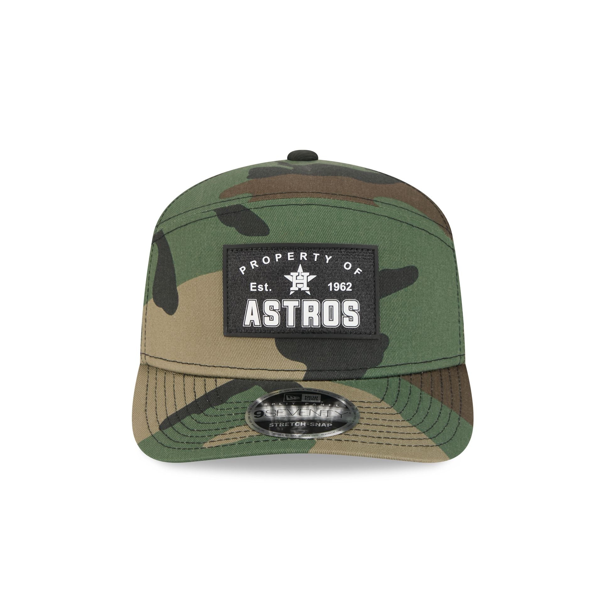 Houston Astros Property of Patch Camo Split Panel 9SEVENTY Stretch-Snap Hat
