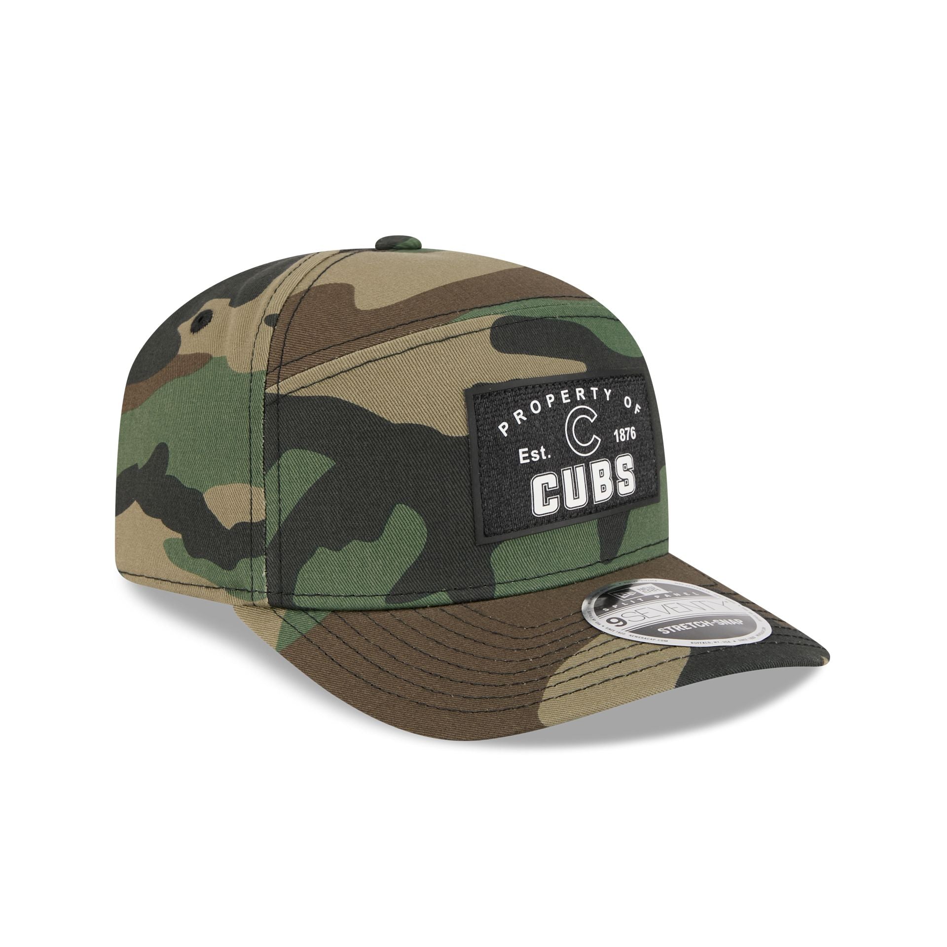 Chicago Cubs Property of Patch Camo Split Panel 9SEVENTY Stretch-Snap Hat