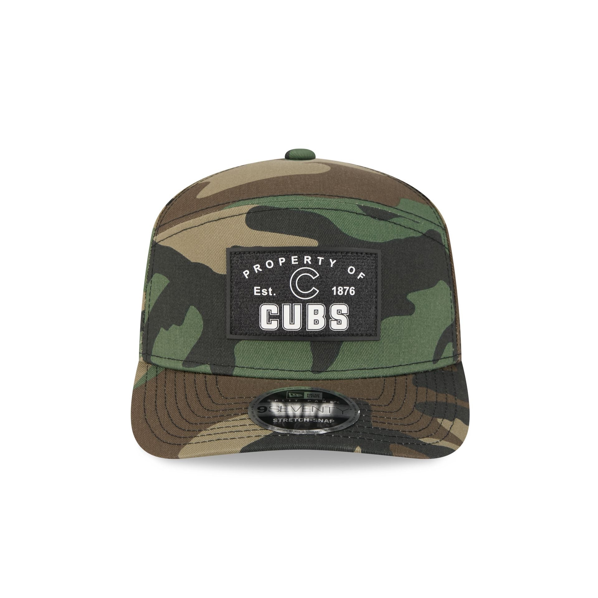 Chicago Cubs Property of Patch Camo Split Panel 9SEVENTY Stretch-Snap Hat