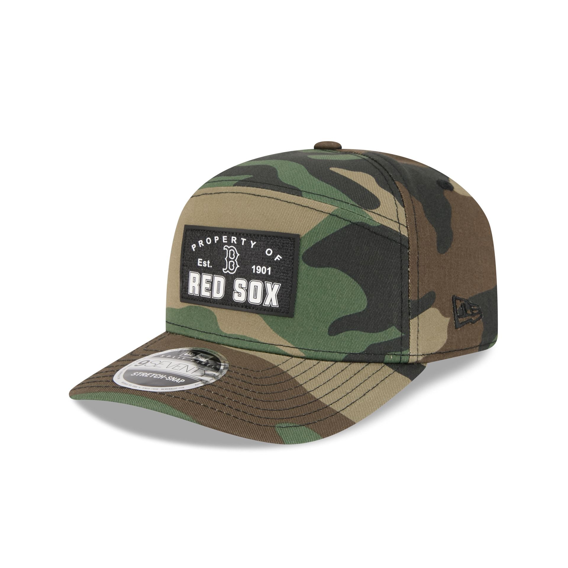 Boston Red Sox Property of Patch Camo Split Panel 9SEVENTY Stretch-Snap Hat