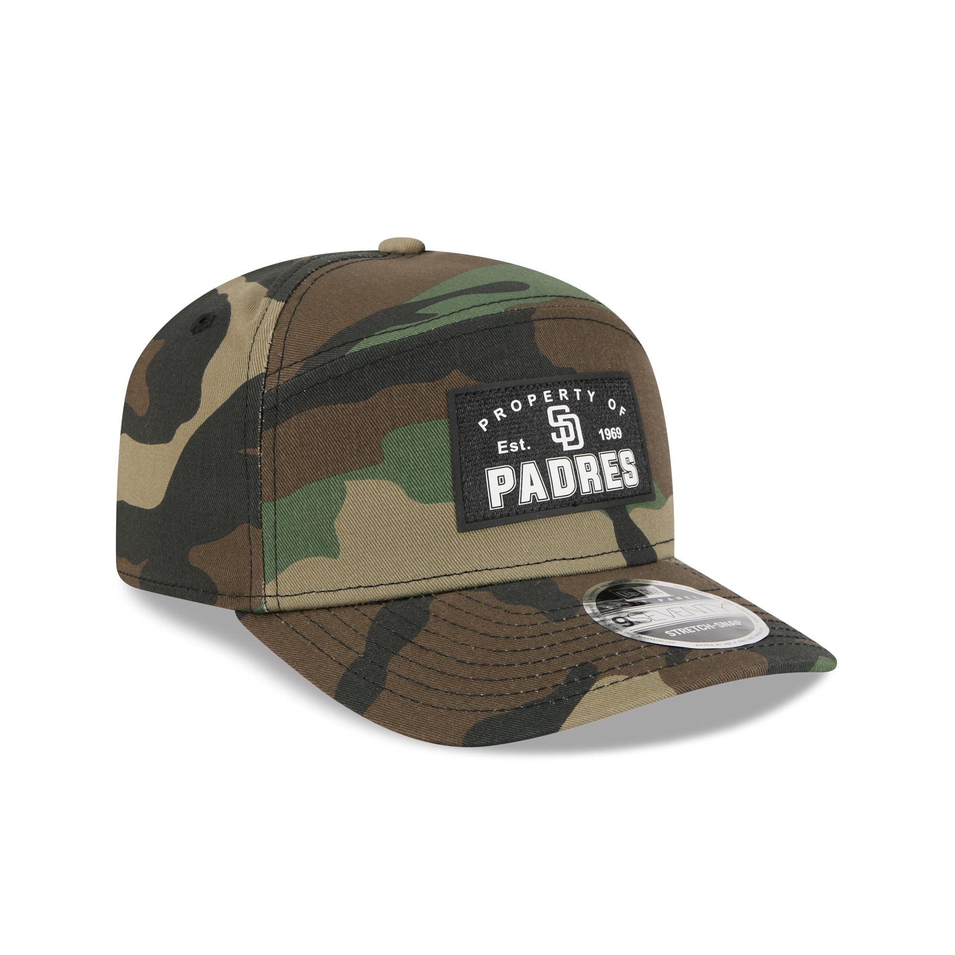 San Diego Padres Property of Patch Camo Split Panel 9SEVENTY Stretch-Snap Hat