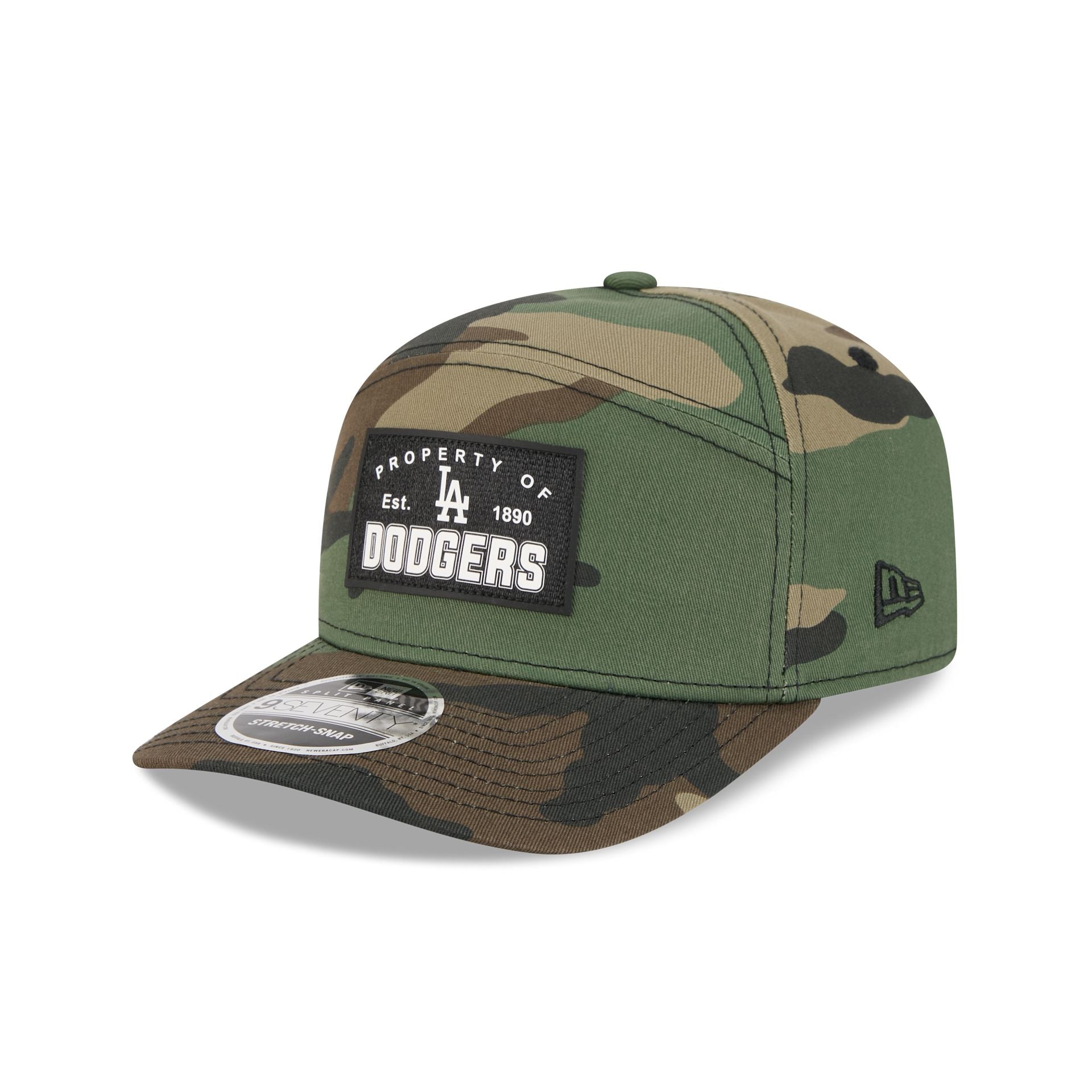 Los Angeles Dodgers Property of Patch Camo Split Panel 9SEVENTY Stretch-Snap Hat