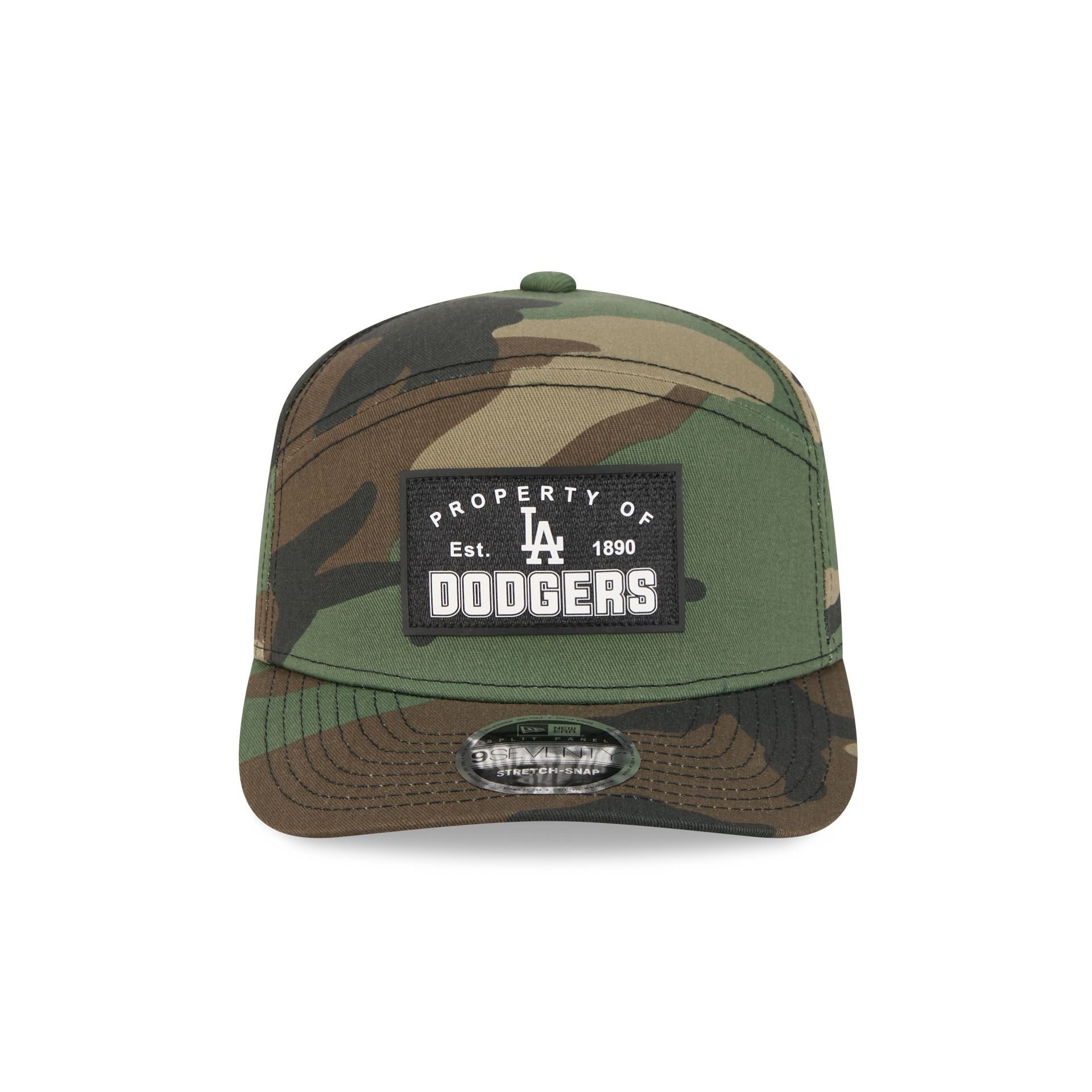 Los Angeles Dodgers Property of Patch Camo Split Panel 9SEVENTY Stretch-Snap Hat