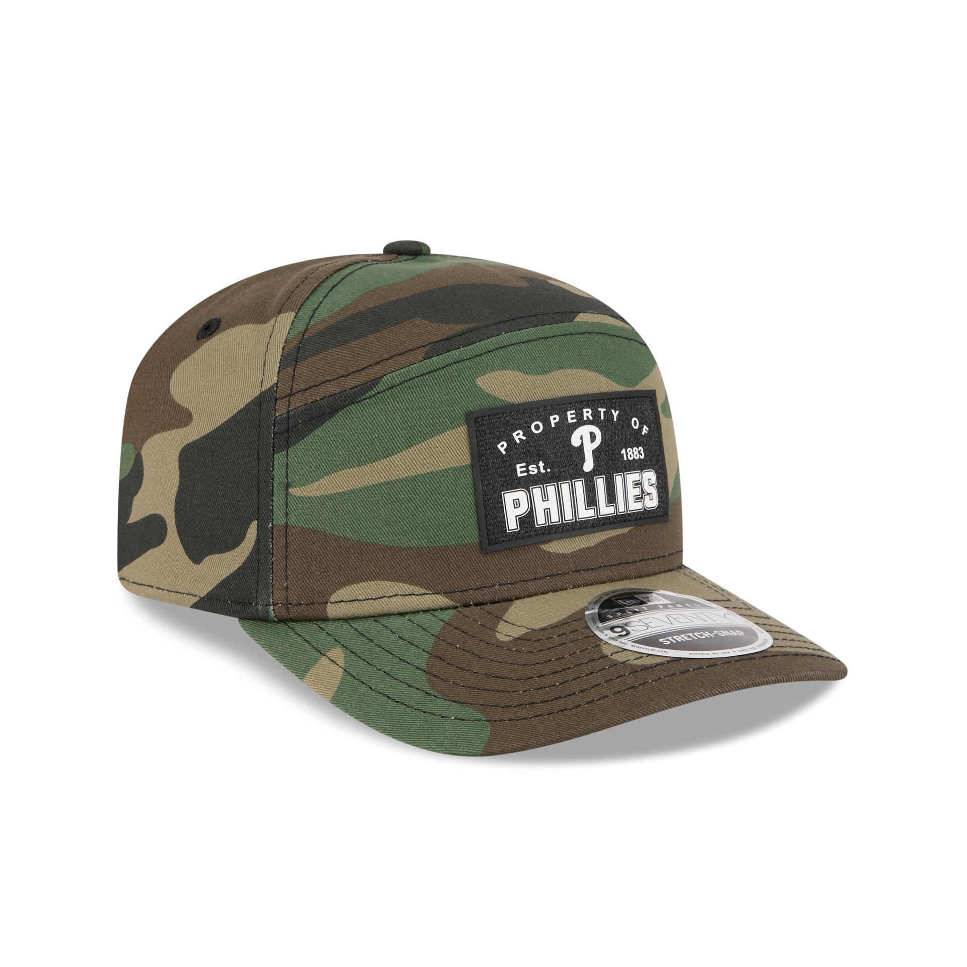 Philadelphia Phillies Property of Patch Camo Split Panel 9SEVENTY Stretch-Snap Hat