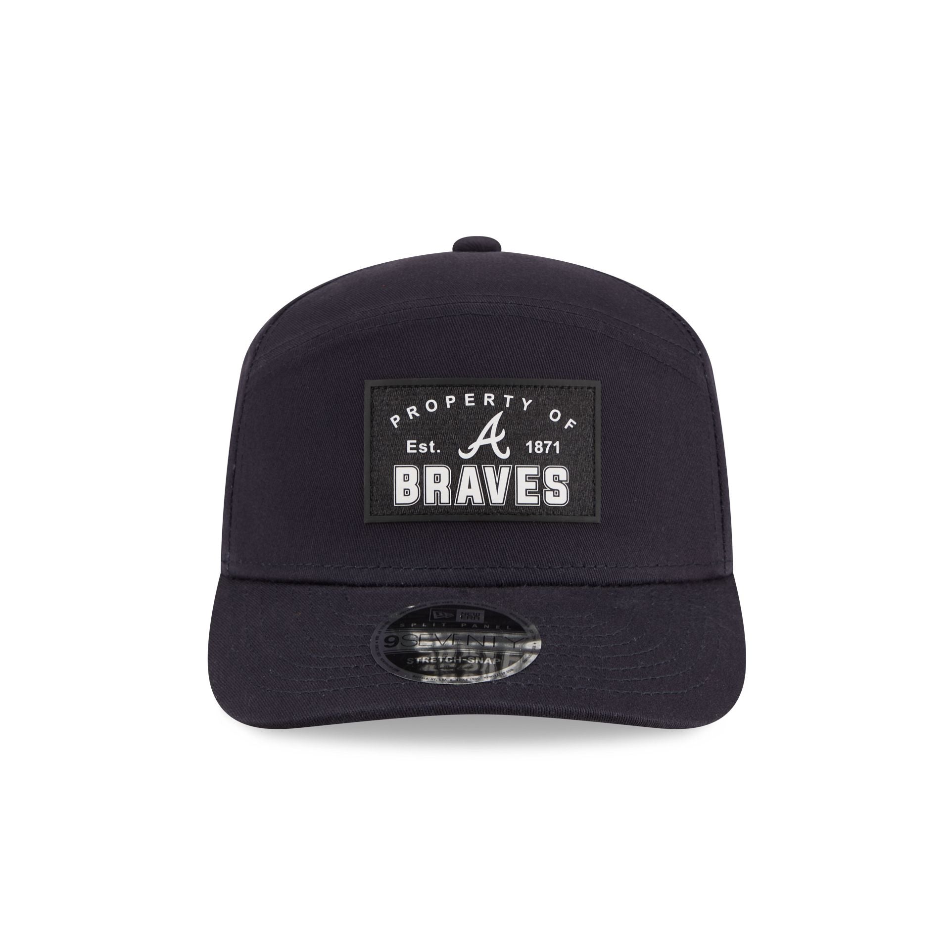 Atlanta Braves Property of Patch Split Panel 9SEVENTY Stretch-Snap Hat
