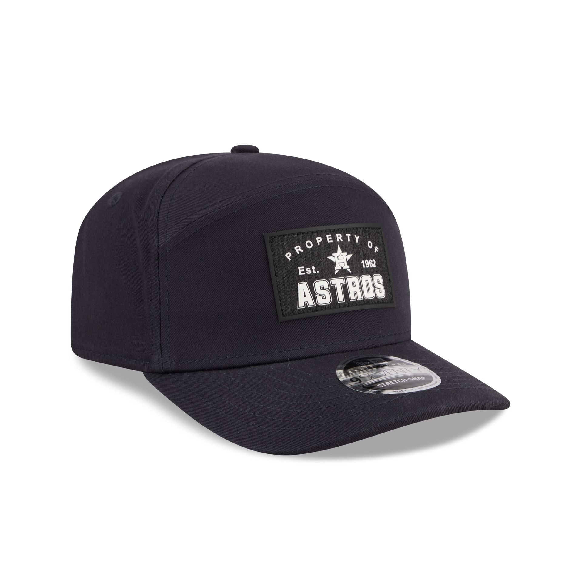 Houston Astros Property of Patch Split Panel 9SEVENTY Stretch-Snap Hat