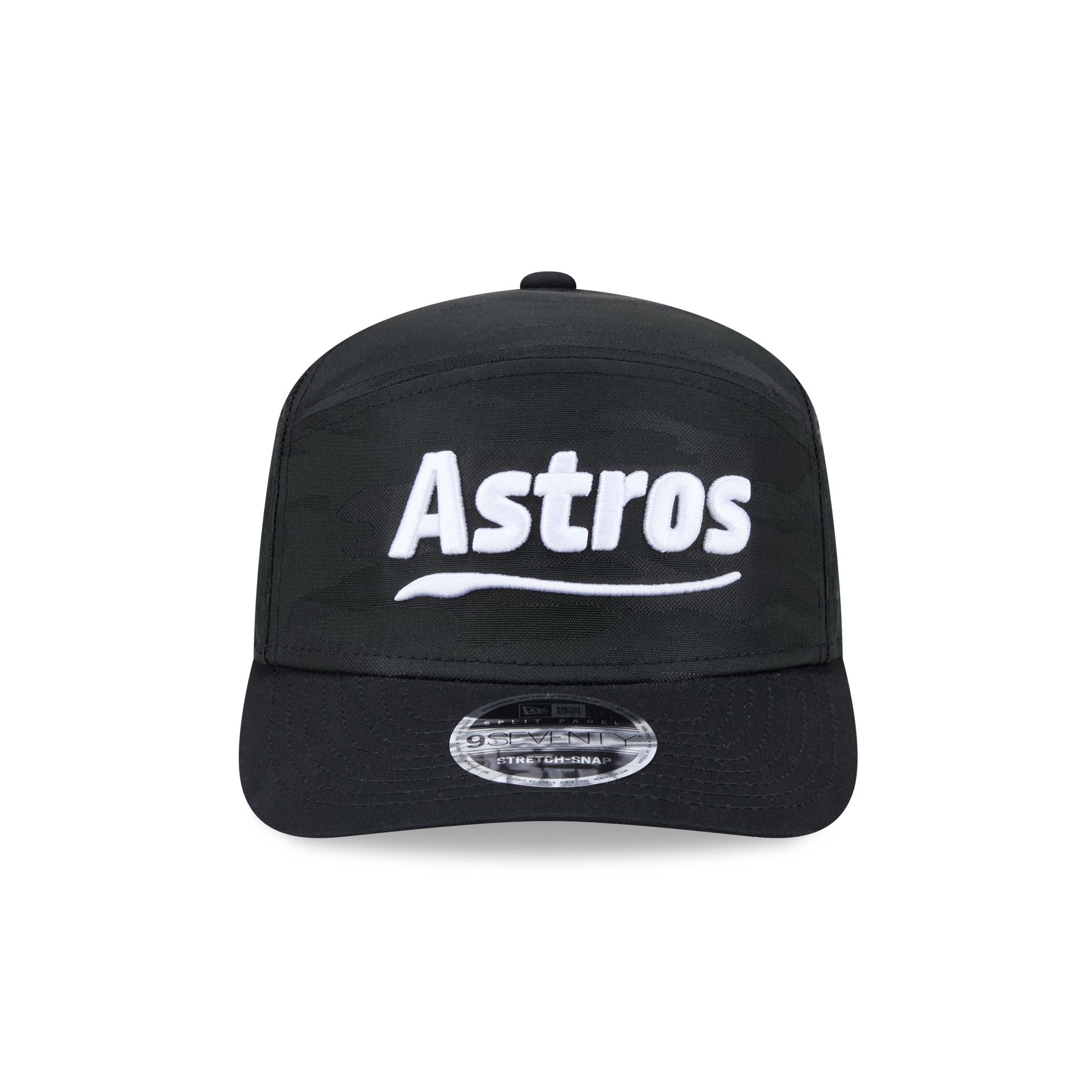 Houston Astros Black Camo Split Panel 9SEVENTY Stretch-Snap Hat