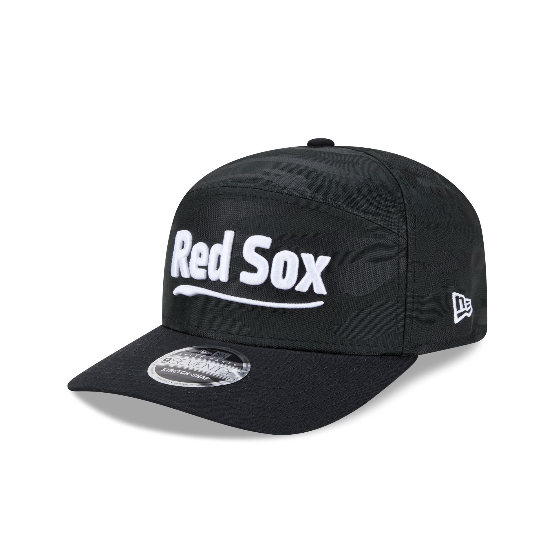 Boston Red Sox Black Camo Split Panel 9SEVENTY Stretch-Snap Hat
