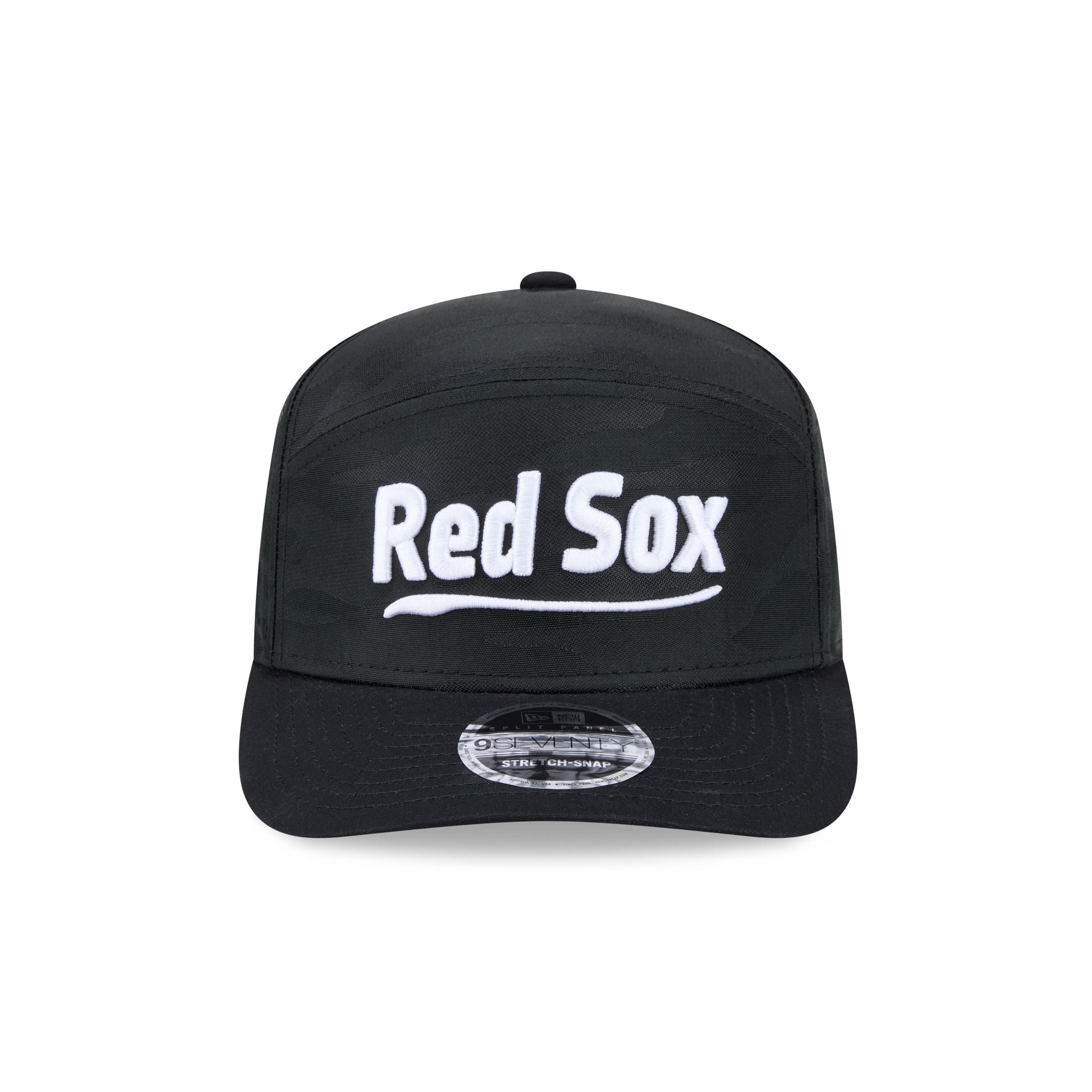 Boston Red Sox Black Camo Split Panel 9SEVENTY Stretch-Snap Hat