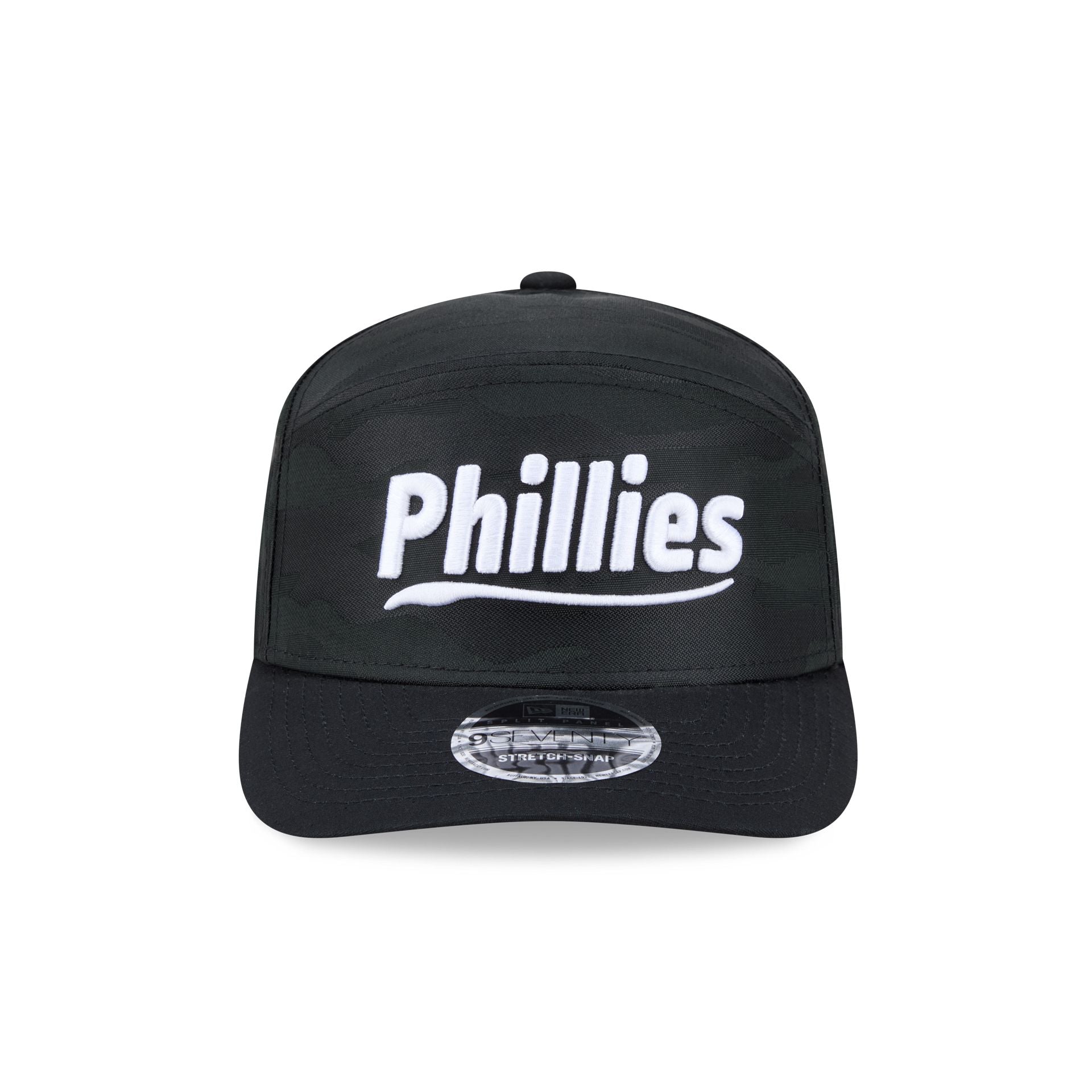 Philadelphia Phillies Black Camo Split Panel 9SEVENTY Stretch-Snap Hat