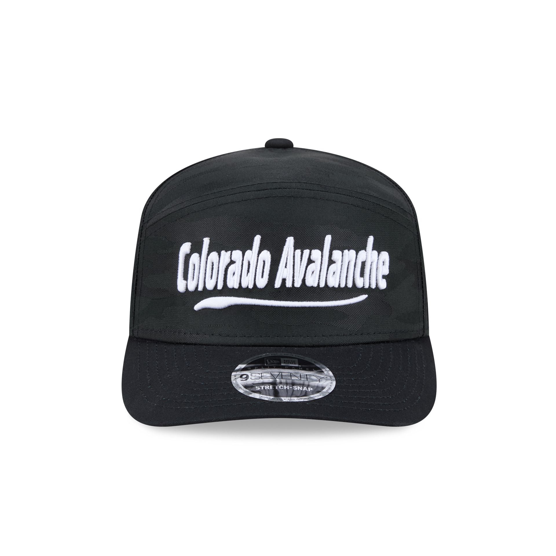 Colorado Avalanche Black Camo Split Panel 9SEVENTY Stretch-Snap Hat